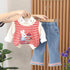 Girls' Casual Sweater Vest LONG SLEEVE Three Piece Set